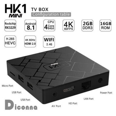 

HK1 MINI 2GB16GB Android 810 RK3229 Quad Core TV BOX WIFI HD 4K Media 24GHz