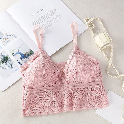 

Lace Short Beauty Back Strap Sexy Bottoming Vest Embroidery Floral Solid Color Camisole