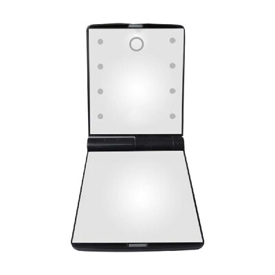 

Portable Makeup Mirror LED Illuminated Adjustable Brightness Foldable Duplex Mirror with 23A12V Battery