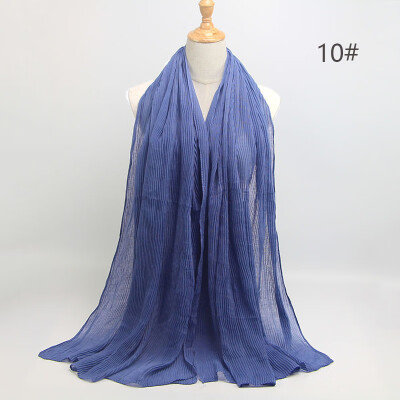 

New pleated crease cotton scarf womens fashion turban hooded towel wholesale factory direct one generation