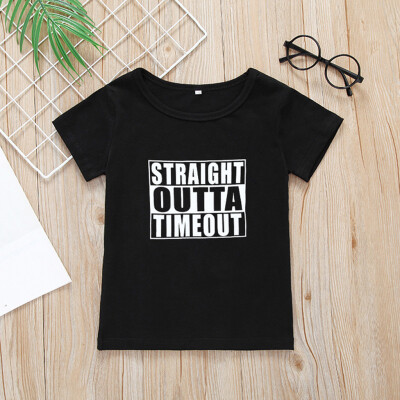 

Toddler Baby Kids Boys Girls Letter Print Tee Tops T-shirt Casual Clothes