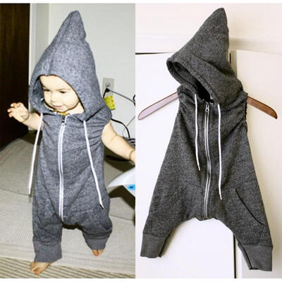 

Hot Newborn Toddler Baby Boy Girl Hooded Zipper Romper Jumpsuit Playsuit Clothes