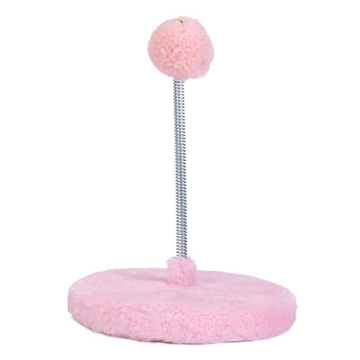 

Funny Pet Cat Toy Plush Ball Spring Cat Scratch Board Scratcher with Bell