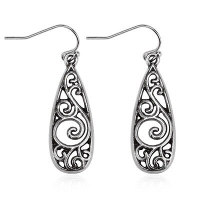 

fashion Women Simple Jewelry Bohemia Fashion Silver Hollow Carved Water Drop Earrings