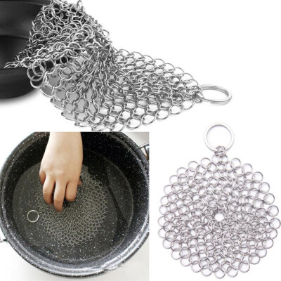 

10cm Round Circle Stainless Steel Kitchen Pot Pan Scrubber Brush Cleaning Tool