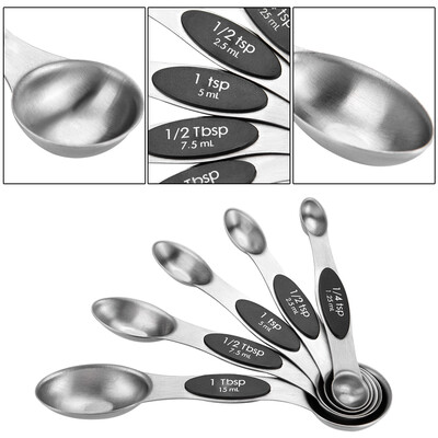 

Greensen 5PCS Stainless Steel Measuring Spoons Seasoning Spice Magnetic Double Heads for Cooking