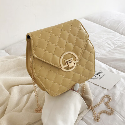 

Casual temperament wild hexagonal shoulder Messenger bag female 2019 new Korean fashion simple rhombic chain bag