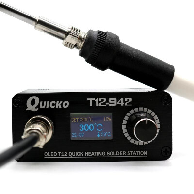 

QUICKO Mini T12-942 Soldering Station Kit OLED DIY Solder Electric Tools Welding Iron Tips Temperature Controller with K-Tips and