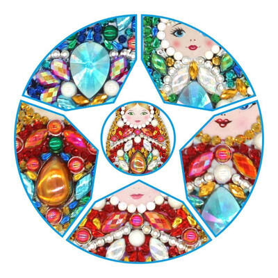 

5pcs DIY Baby Doll Full Drill Special Shaped Diamond Painting Keychain Gift