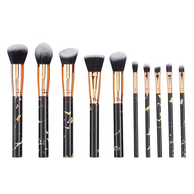 

〖Follure〗10pc Marble Powder Blush Eyeshadow Face Foundation Eyebrow Cosmetics Brush Kit