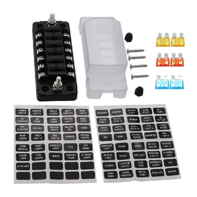 

Universal Car Fuse Holder Box 32V DC 6-way With Independent Negative Function for Vehicle Car Boat Marine Auto Electrical Line Pro
