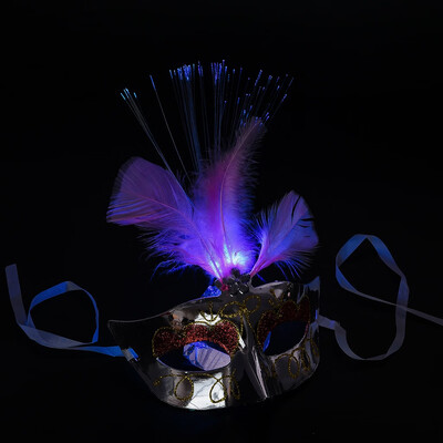 

〖Follure〗Women Venetian LEDFiber Mask Masquerade Fancy Dress Party Princess Feather Masks