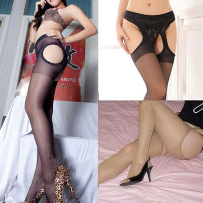 Womens Open Crotch Breathable Sheer Pantyhose Socks Stockings Tights LingerieNew