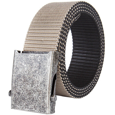 

Quality Nylon Unisex belt solid color Nylon smooth buckle Men belt casual simple youth students cowboy pants belt