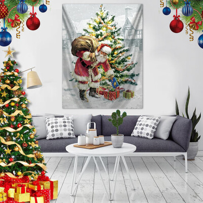 

Gobestart Santa Claus Tapestry Christmas Gift Blanket Wall Hanging Wall Decoration 29x37In