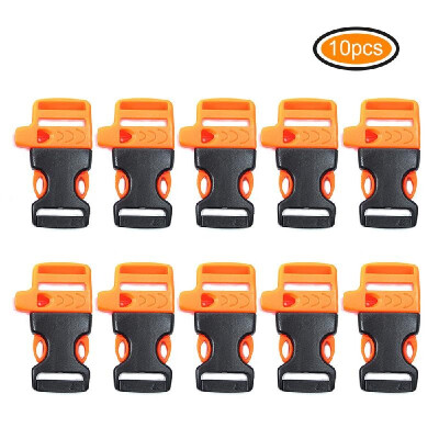 

10pcs Outdoor Side Quick Release Plastic Buckles with Emergency Whistle for 20mm Paracord Bracelet