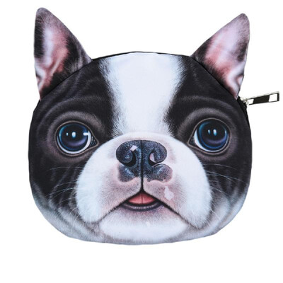 

Cute Fashion Women Crossbody Bag Dog Face Head Animal Print Zipper Closure Small Shoulder Chain Bag Handbag