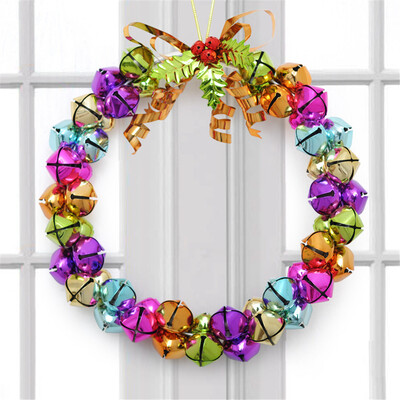 

〖Follure〗Christmas Bell Wreath Bowknot Jingle Bell Rings Pendant for Christmas Home Decor