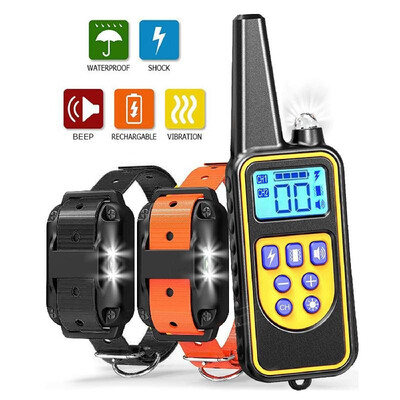 

Dog Training Collar Dog Shock Collar with Remote 800 Meters Range Waterproof Rechargeable 1-99 Vibration No Harm Fast Training Eff