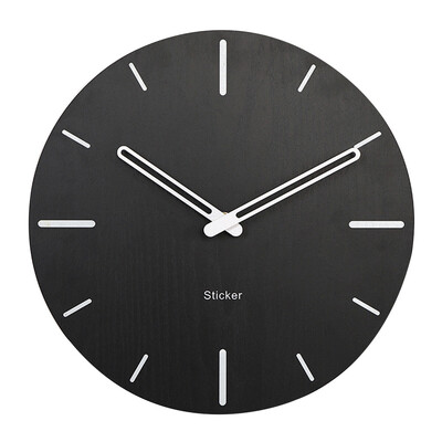 

Gobestart STICKER Wooden Creative Wall Clock Modern Minimalist Living Room Silent Clock
