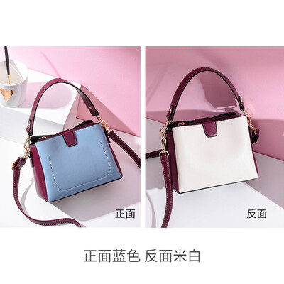 

On the new small bag womens fashion double bread simple bucket bag ins Super Fire Messenger bag handbag
