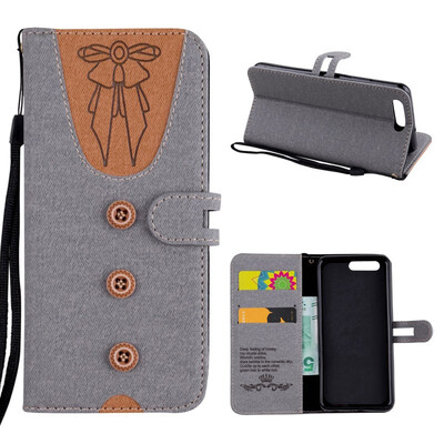 

MOONCASE Huawei P10 stitching embossed womens leather case - gray