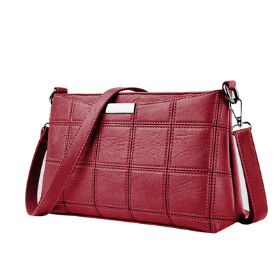 

Tailored Women Handbag Leather Plaid Messenger bag Shoulder Small square package RD