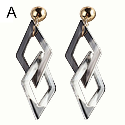 

Women Fashion Acrylic Geometric Pendant Earrings Long Dangle Ear Studs Gift