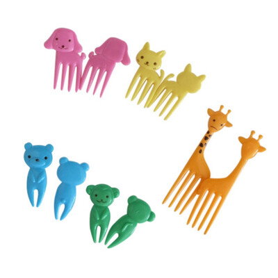 

Cute Fruit Food Meal Fork Health Tableware Food Decorations Food Picks For Lunch Box Retail Package Random Color