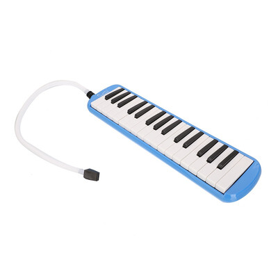 

Glarry 32 Piano Keys Melodica For Music Lovers Oxford Cloth Bag Cleaning Cloth Soft Hose Short Mouthpiece Blue