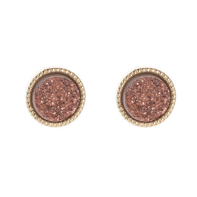 

Women Ethnic Style Retro Simple Exquisite Crystal Geometric Carving Pattern Jewelry Stud Earrings aretes de mujer oorbellen