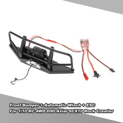

Metal Steel Front Bumper with Simulated Wired Automatic Winch ESC for 110 RC 4WD D90 Axial SCX10 Rock Crawler