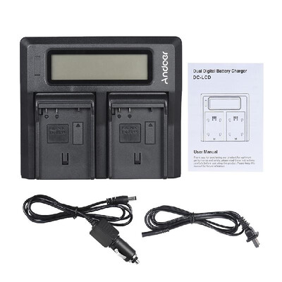 

Andoer NP-FZ100 Dual Channel LCD Camera Battery Charger for Sony A7III A9 A7RIII A7SIII with DC Car Charger