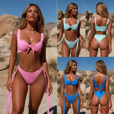 

2Pcs Women&39s Push-up Bikini Set Swimwear Bra Bandage Swimsuit Bathing Suit