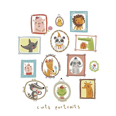 

Picture Frame Animals Removable Self-adhesive Waterproof Wall Sticker Decal
