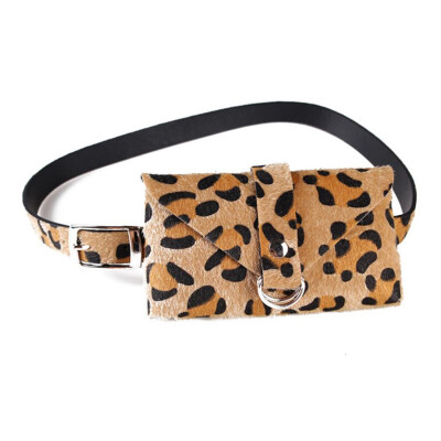 

Women Ladies Fashion Leopard Print Waist Bag Girl Waist Pack Hip Waist Pack Plush Pu Waist Belt Bag Pouch