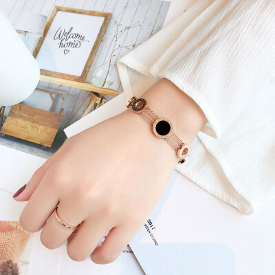 

Womens bracelet fashion womens 2018 new color gold bracelet Korean version of the network red simple student jewelry popular jew