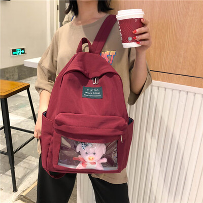 

A transparent backpack&shoulder bag for Xia Xiaoqingxin schoolbag girls in Korean version of senior high school students