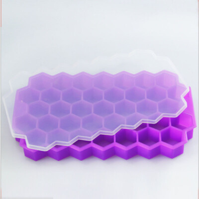 

New 37 Cavity Silicone Ice Cube Tray with Lid Cover Ice Mold Pudding Maker DIY