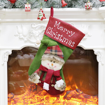 

Toponeto Candy Bag Christmas Gifts Tree Ornament Stocking Santa Claus Snowman Sock Decor