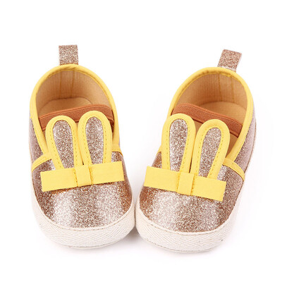 

Baby Girl Breathable Rabbit Ear Design Anti-Slip Casual Sneakers Toddler Soft Soled Walking Shoes 0-12M