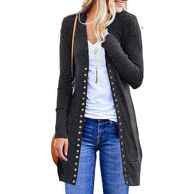 

Fashion Womens Open-front Cardigan Loose Sweater Long Sleeve Outwear Jacket Coat