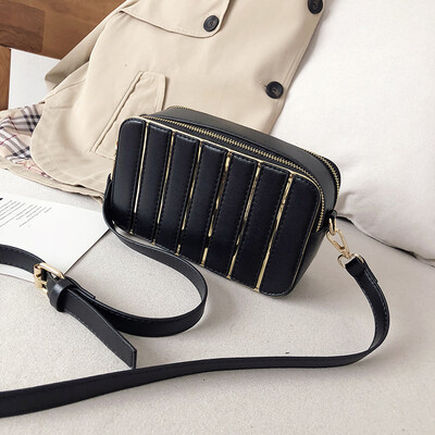 

New contrast color mosaic bag female 2019 new popular Korean version of the wild single shoulder slung fashion casual small square bag