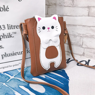 

Tailored Female Cat Mobile Phone Bag Cartoon Mini Bag Cute Wild Shoulder Messenger Bag