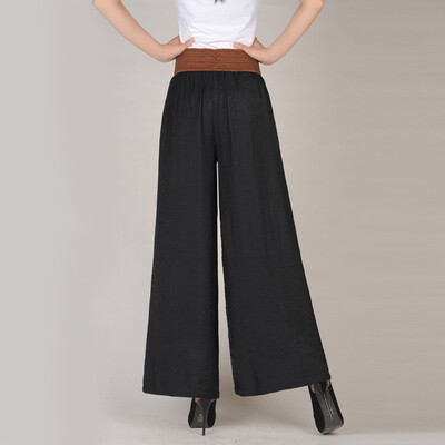

Womens Summer Lace-up Wide Leg High Waist Casual Trousers Loose Crop Pants Hot