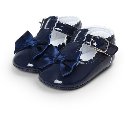 

Spring Sweet Baby Girls Princess Style Bowknot Infant Toddler Kids PU Anti-skid Baby Shoes