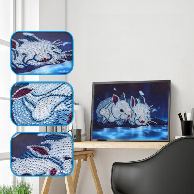 

Gobestart Fluorescent Diamond Painting DIY 5D Partial Drill Cross Stitch Kits Crystal Rhin