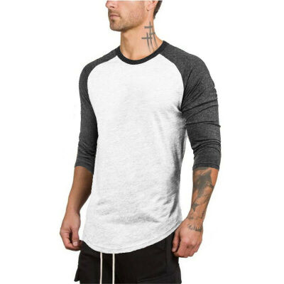 

Mens Boy Raglan 34 Sleeve Baseball Plain Tee Sports Blouse T-Shirt Tops -2XL