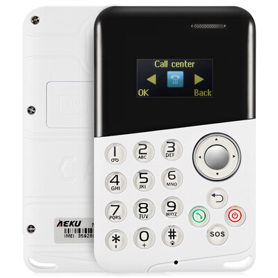 

AIEK M8 096 inch Ultra-thin 48mm Card Mobile Phone with Message Bluetooth Alarm