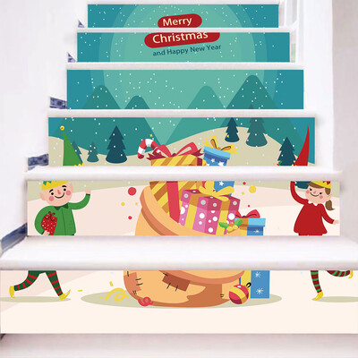 

Tailored Christmas 3D Simulation stair stickers Waterproof Wall Stickers DIY Home Decor